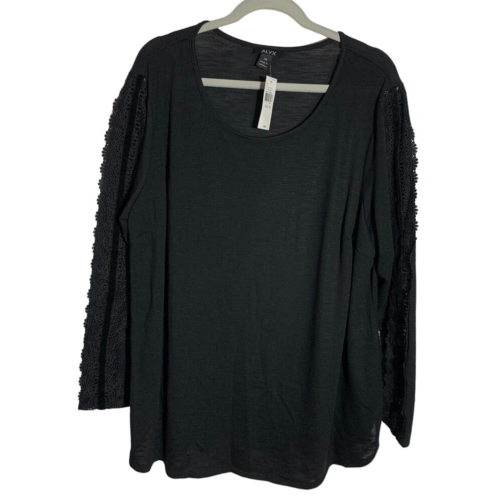 ALYX Women's Plus Size 3X Cognac Dreams Black Long Sleeve Top MSRP $ 49